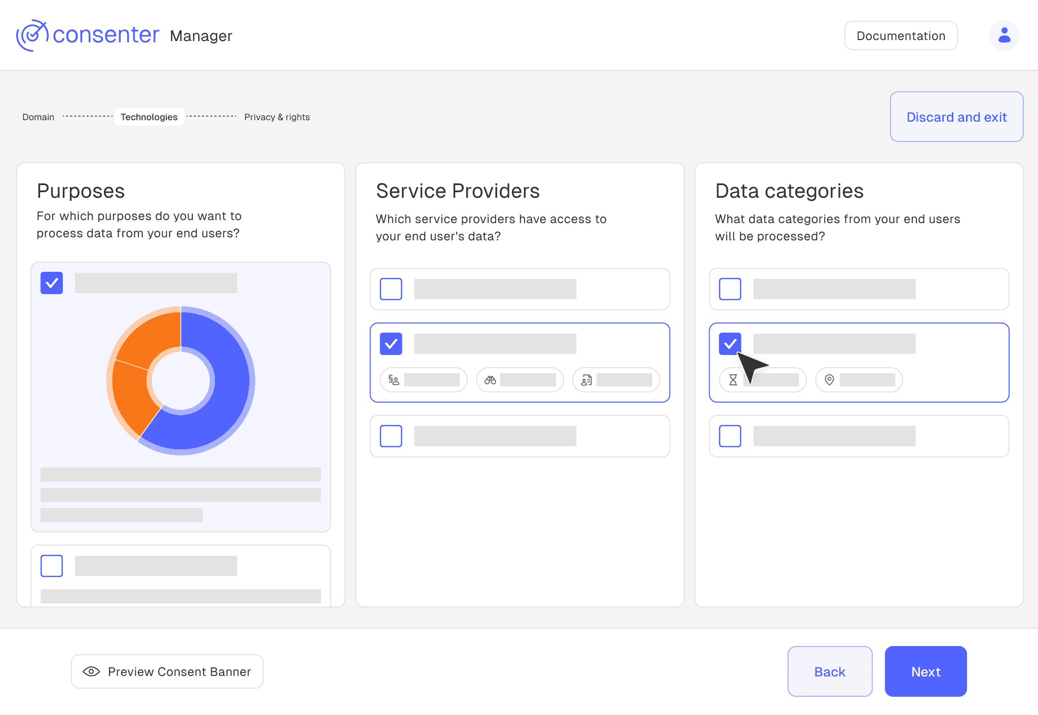 Settings in Consenter Manager